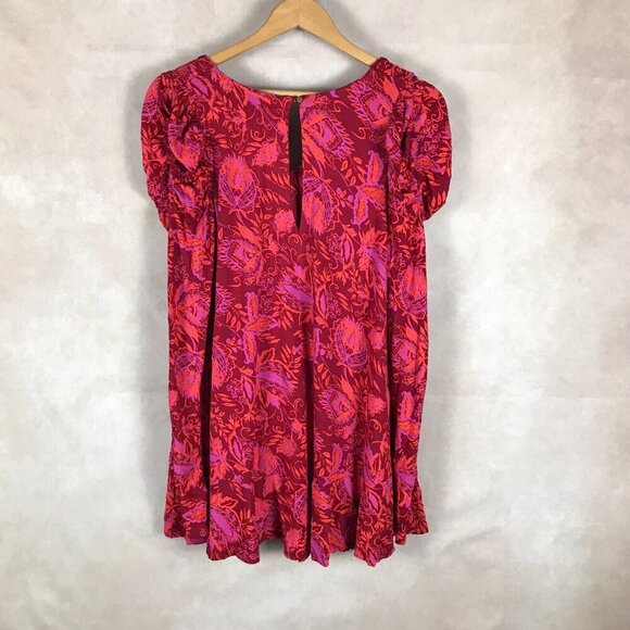 FREE PEOPLE Hello Lover Floral Puffed Sleeve Tunic or Mini Dress NEW XS - Picture 7 of 12